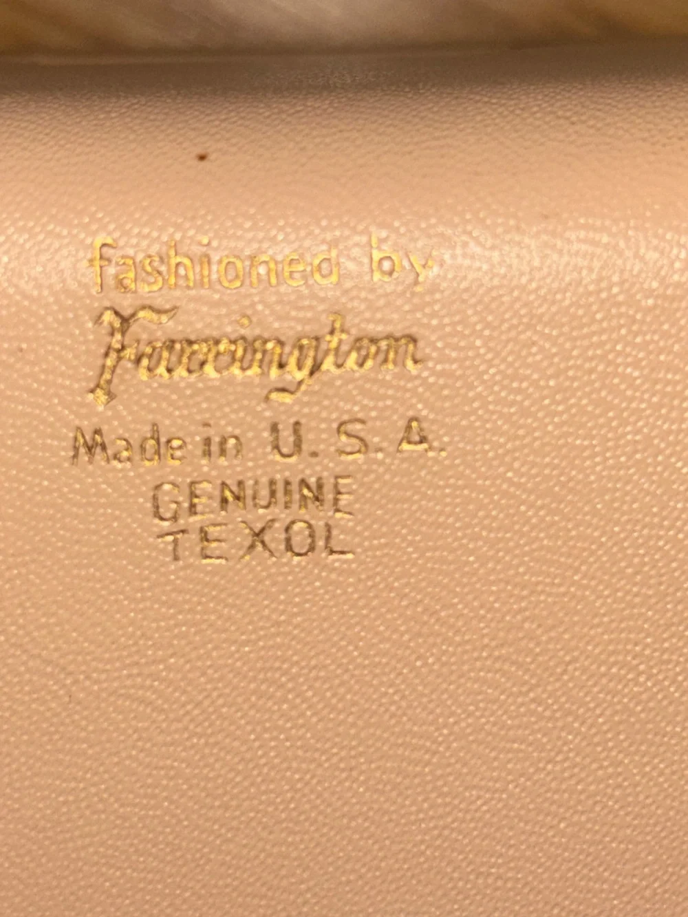 Frances Valentine Blush Pink Leather Wallet with Gold Stamp